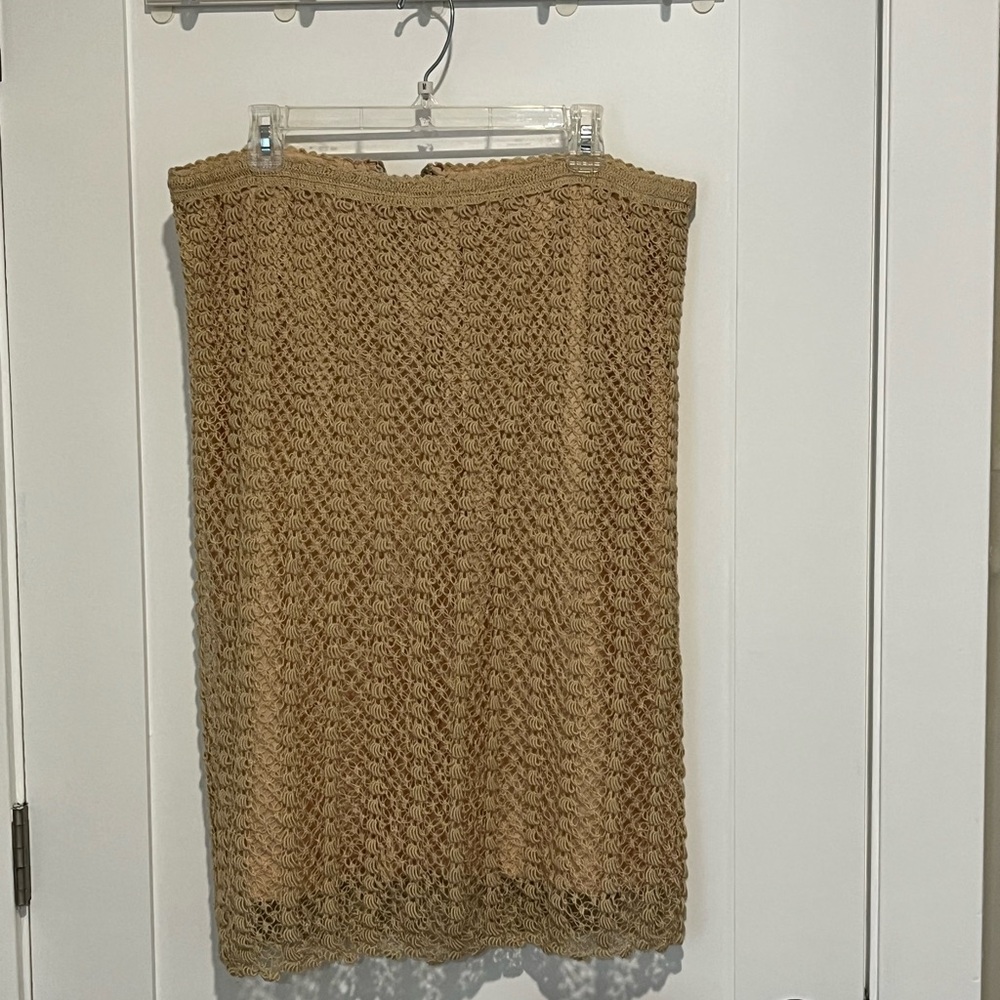 Elegant Tan Crochet Skirt